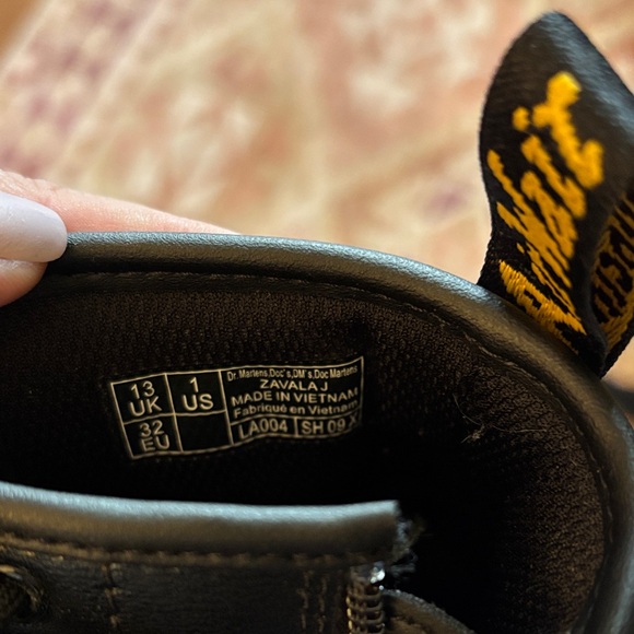 Dr. Martens Black Leather Boots with Yellow Stitching - Picture 2 of 8